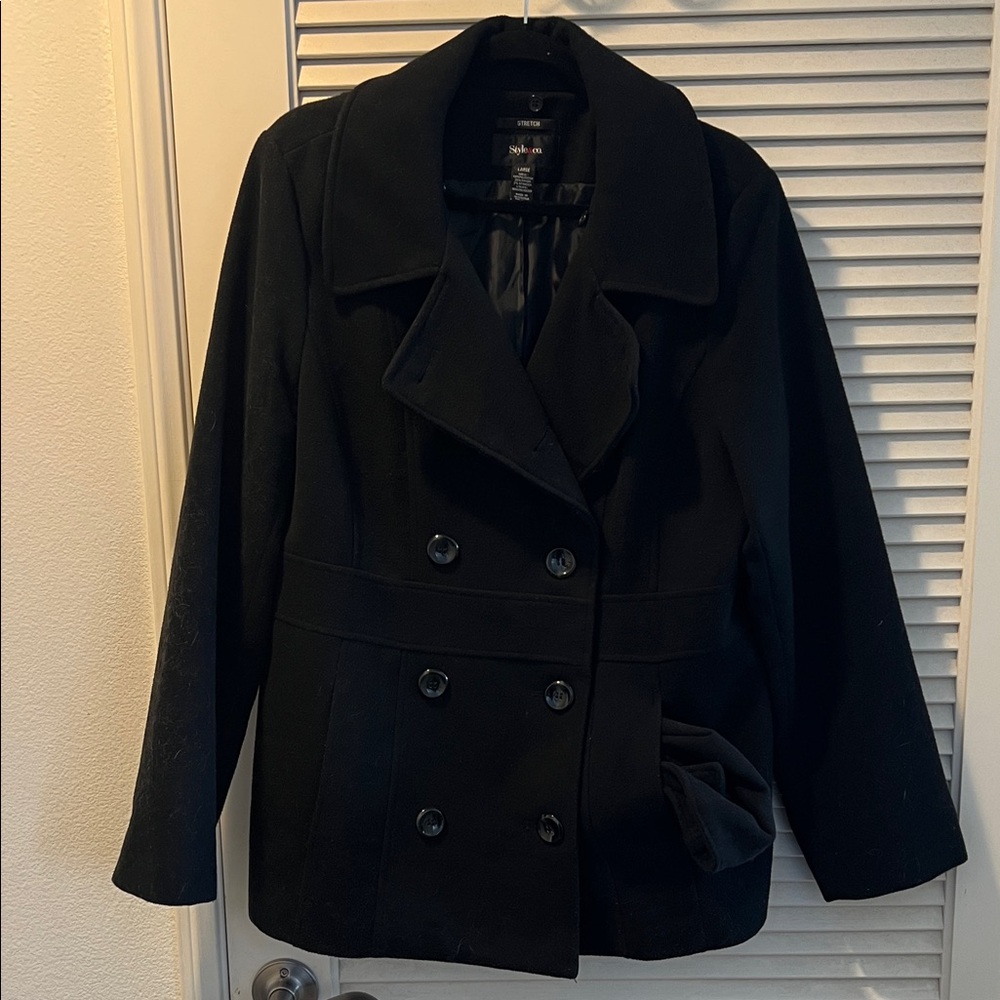 Style & Co. Classic Black Pea Coat